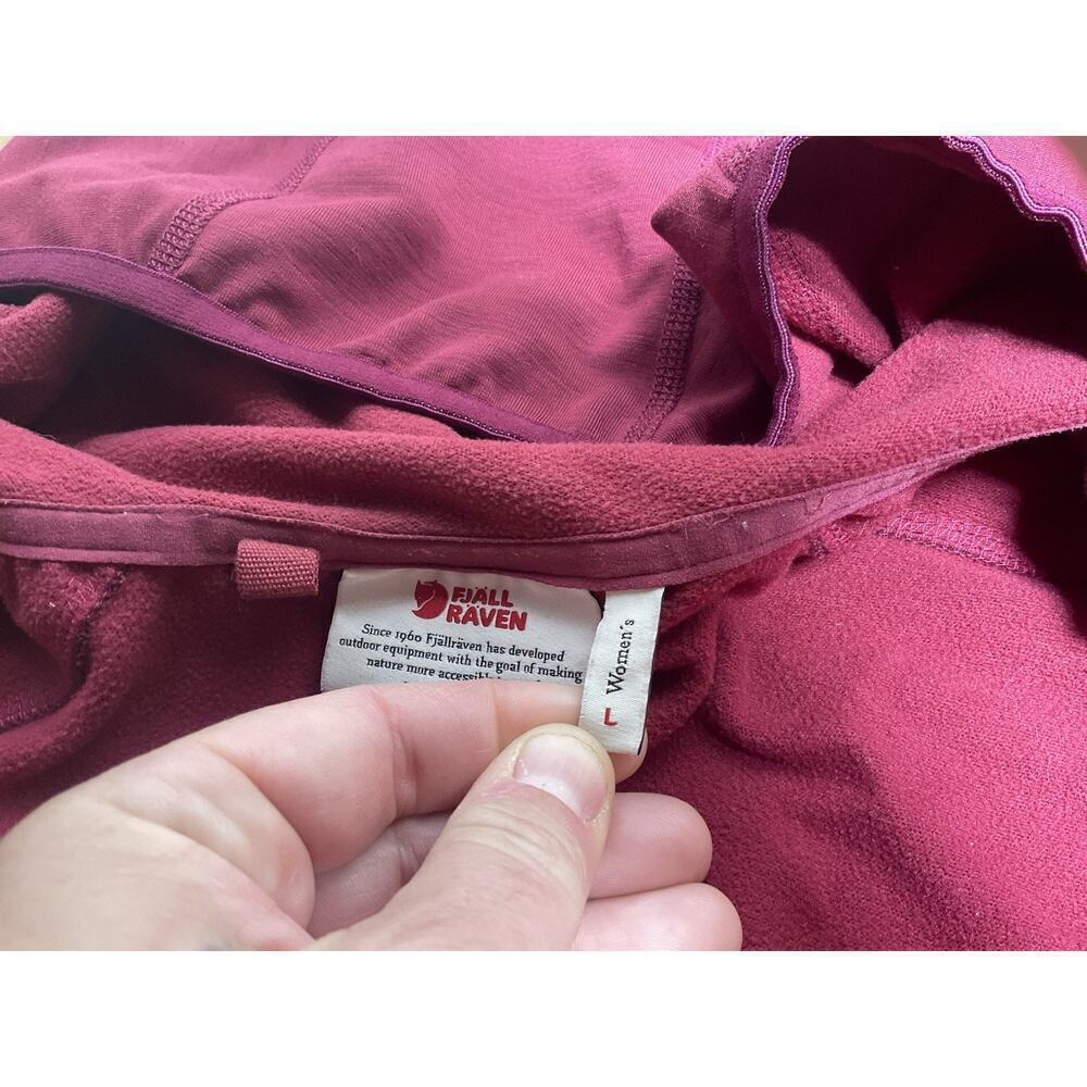Fjallraven Keb Fleece Hoodie Womens Large Magenta Full Zip Jacket Outdoor Hiking - Picture 12 of 14